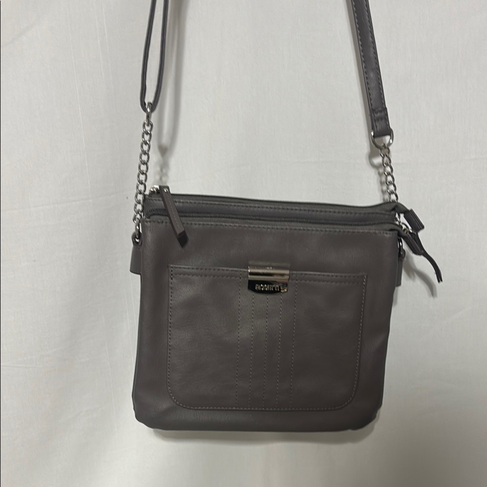 Rosetti Gray Crossbody Bag with Silver Hardware